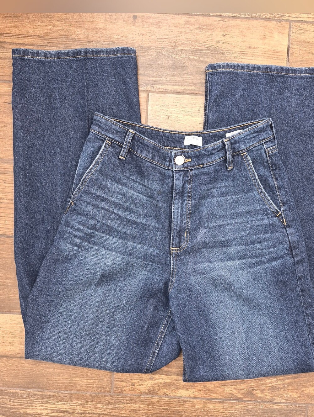 sofia by sofia vergara Diane Dark Blue Relaxed Straight Wide-Leg Jeans